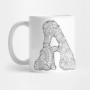 Floral letter A Mug